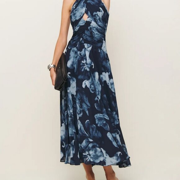 Reformation Cari Dress Midnight Rose - Picture 4 of 5